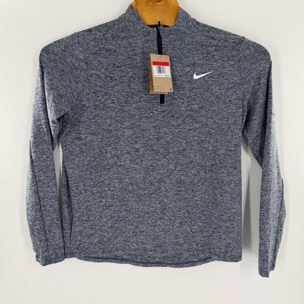 Nike Womens Dri-FIT Element Half-Zip Running Top Navy Heather Size L $75
